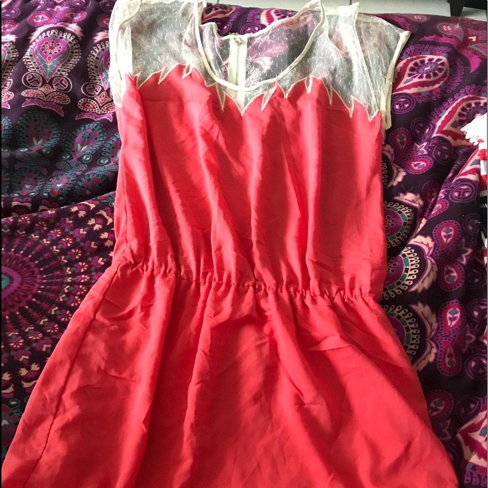 New coral Romper sz S